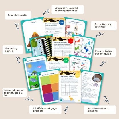 Dinosaurs & Fossils Printable At Home Learning Kit